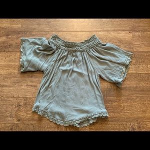 Off Shoulder Shirt with Bell Sleeves